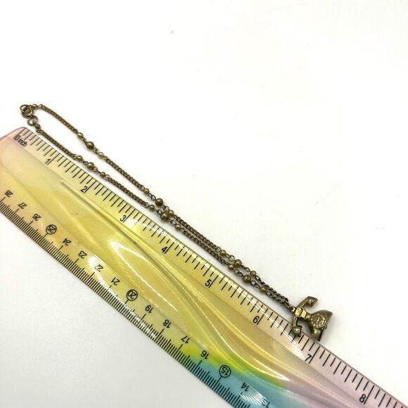 Vintage telephone pendant faux pearl choker necklace - Picture 7 of 8